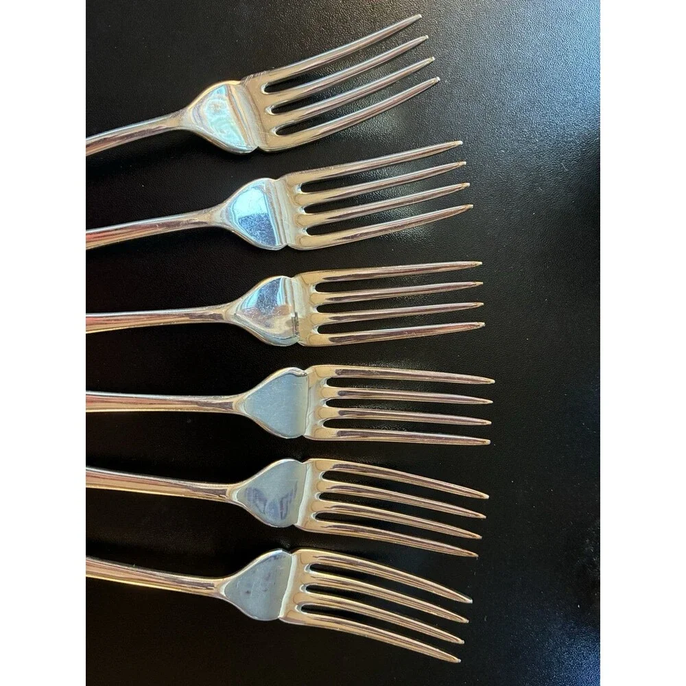 Set of 6 vintage EPNS A1 silver plated Sheffield Old English salad/dessert forks